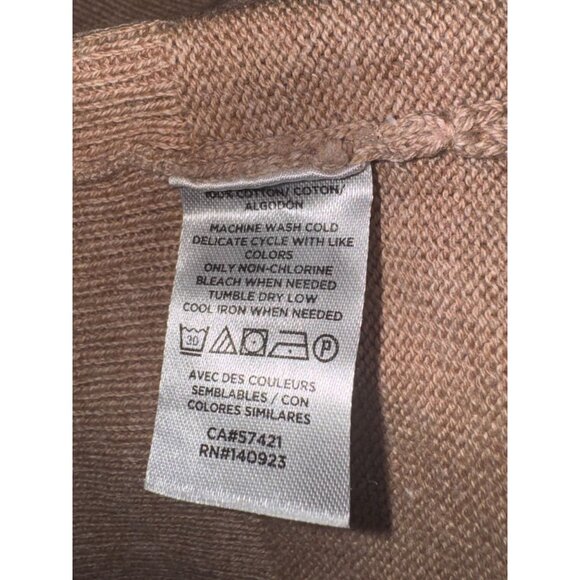 Loft Outlet Womens Cowl Neck Sweater Large 100% Cotton Beige Machine Washable Fa - Picture 3 of 11